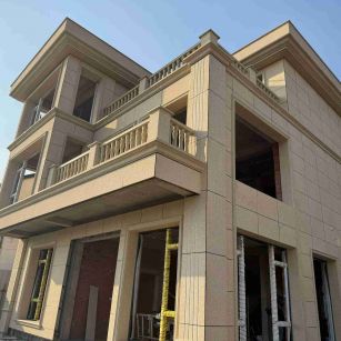 云南 黄金麻花岗岩石材荔枝面外墙干挂效果展示