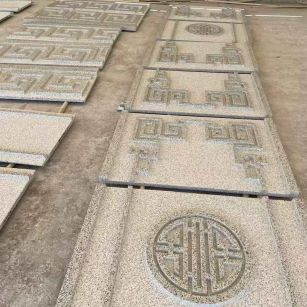 云南 白麻花岗岩外墙立面雕刻板